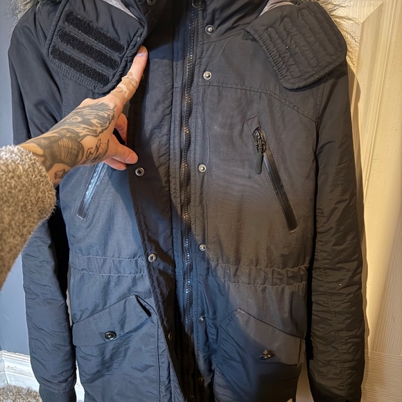 Long black parka winter coat - Picture 4 of 7